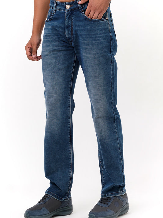 Men Light Blue Straight Fit Denim