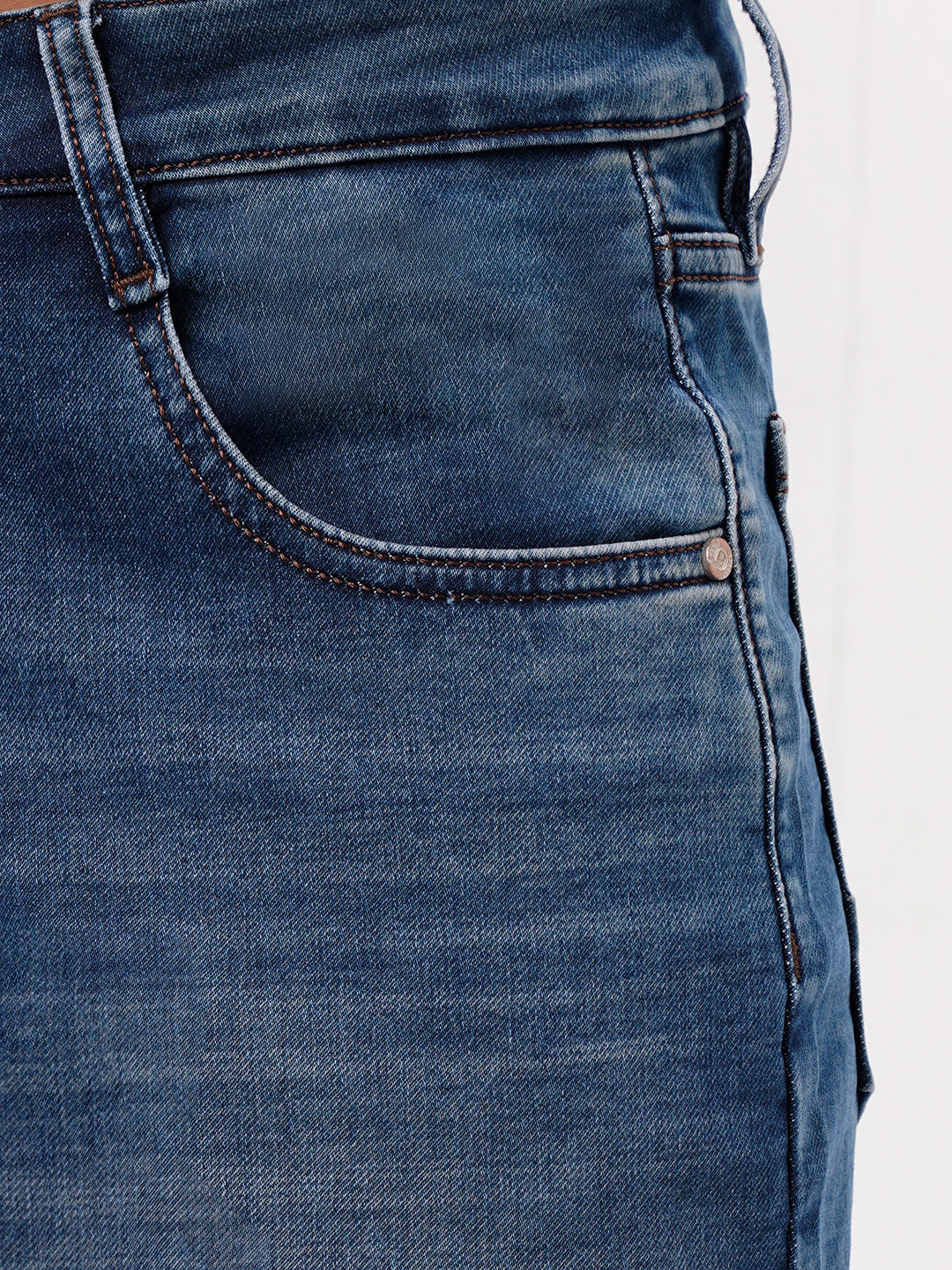 Men Light Blue Straight Fit Denim