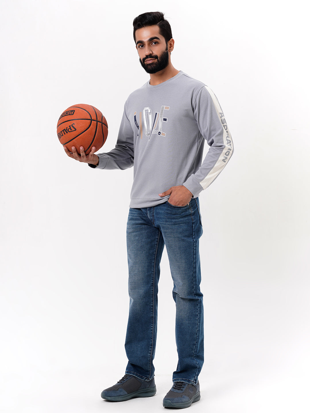 Men Light Blue Straight Fit Denim