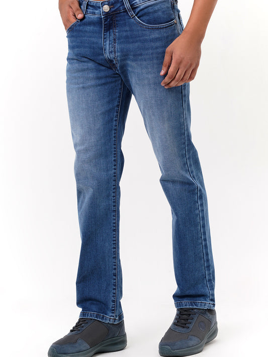 Men Light Blue Straight Fit Denim