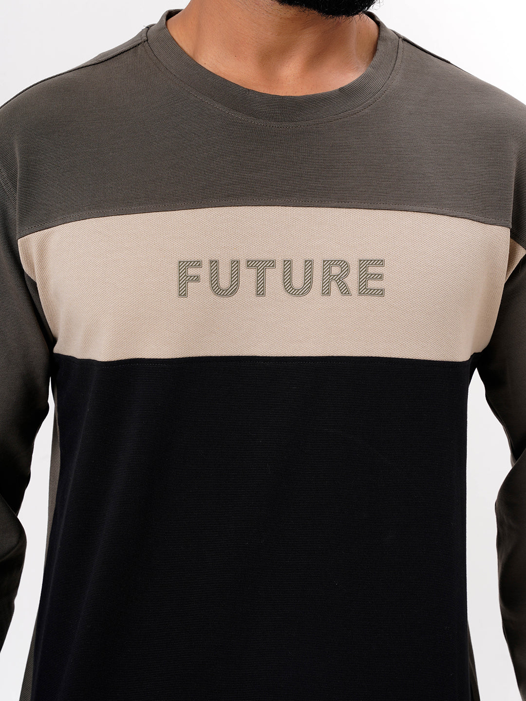 Men's Olive Solid  Full Sleeves Sweatshirt