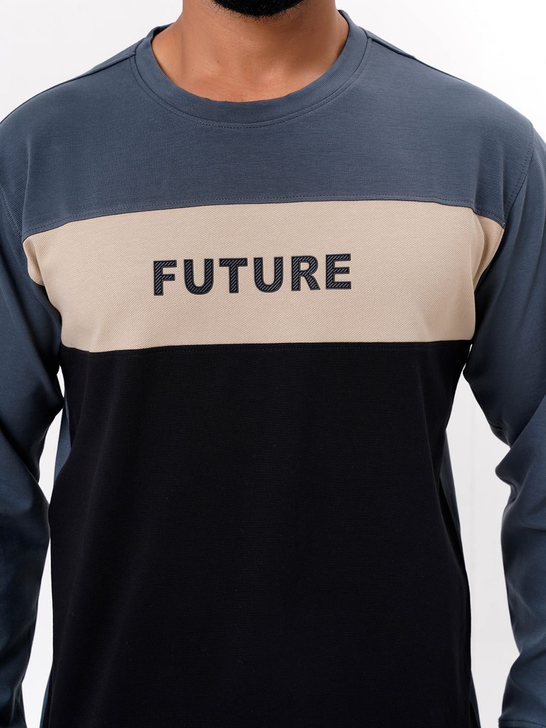 Men's Grey Solid  Full Sleeves Sweatshirt