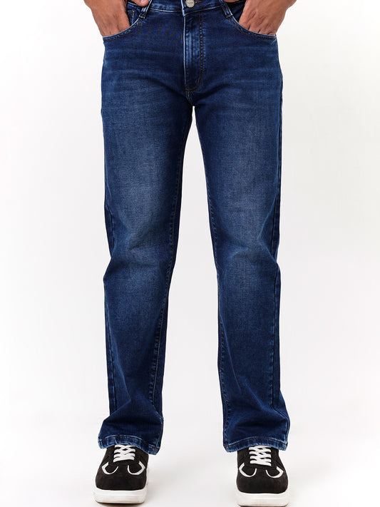 Men Dark Blue Straight Fit Denim