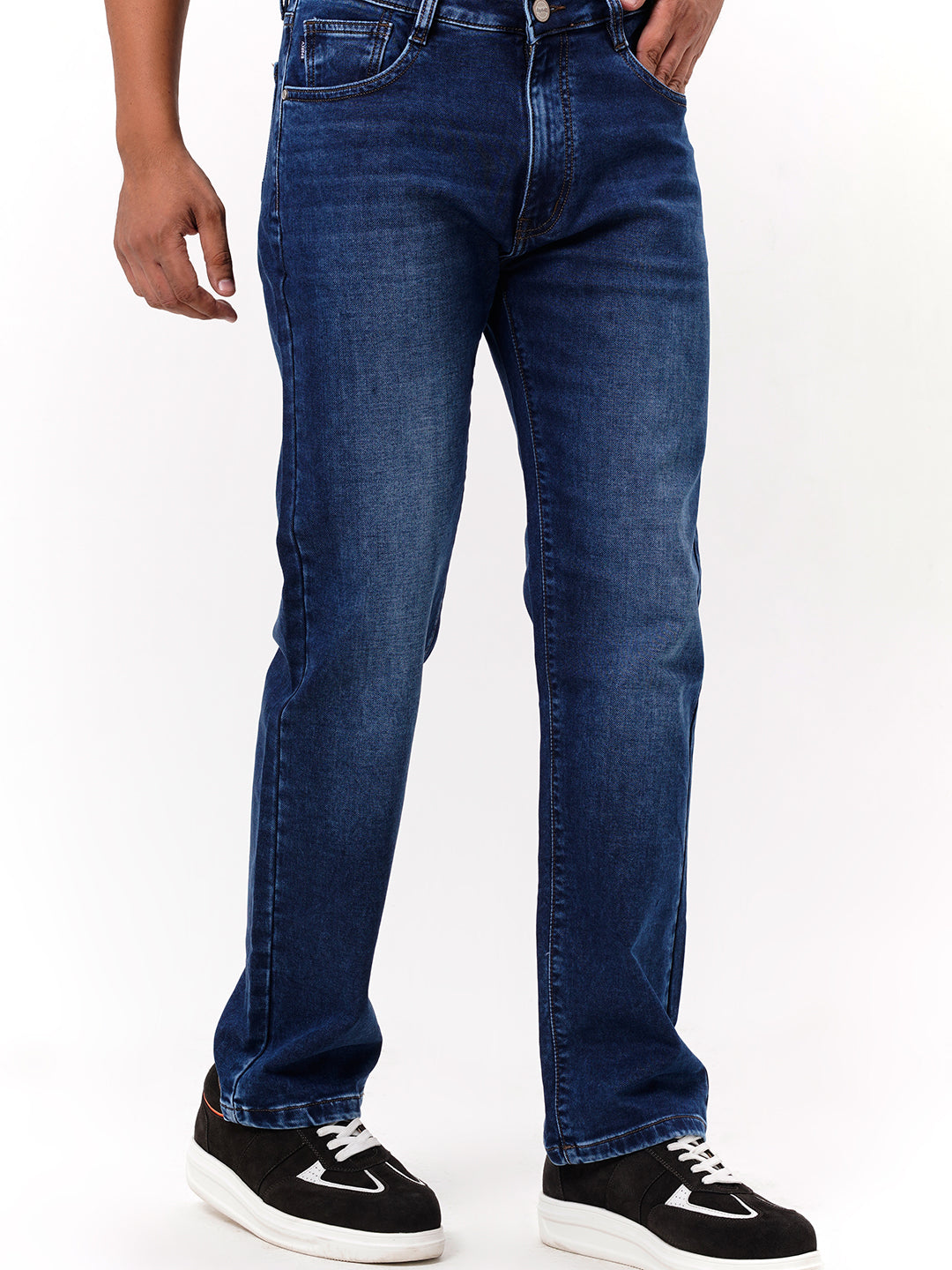 Men Dark Blue Straight Fit Denim