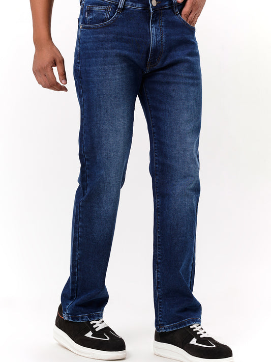 Men Dark Blue Straight Fit Denim