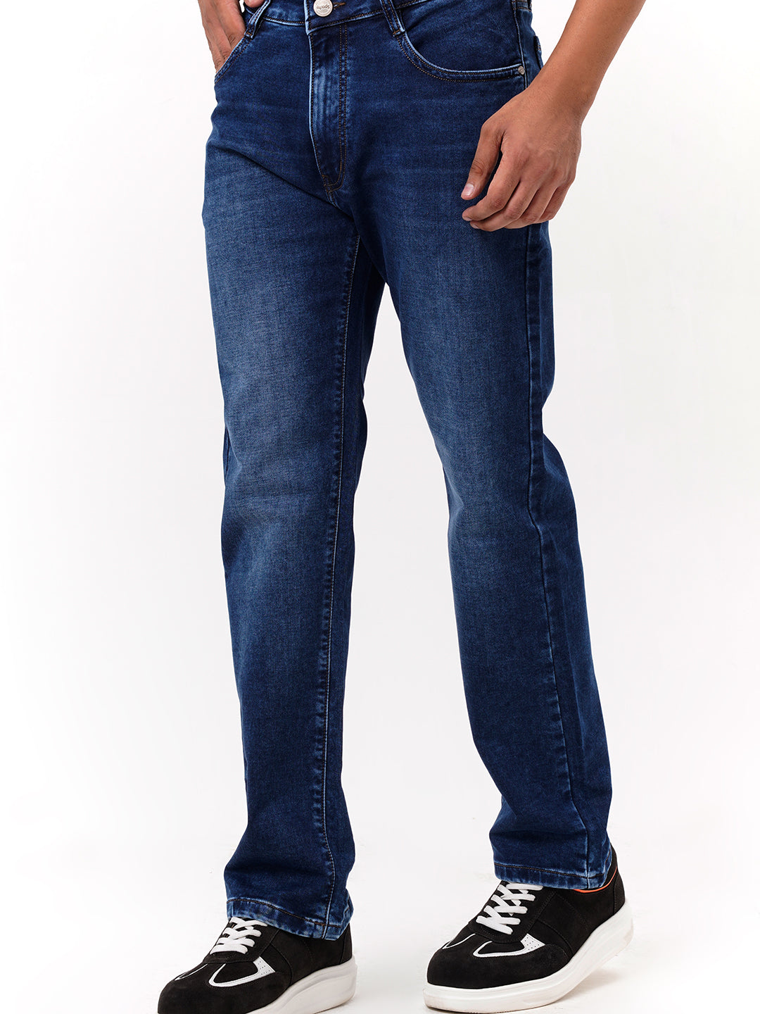 Men Dark Blue Straight Fit Denim