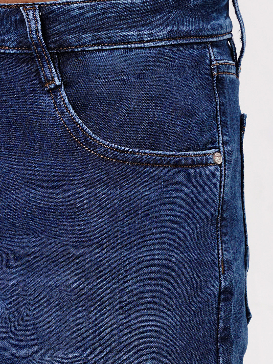 Men Dark Blue Straight Fit Denim