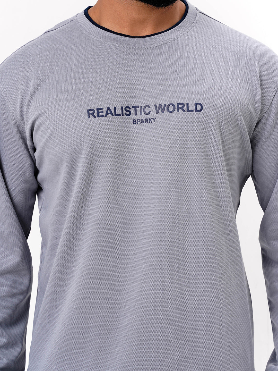 Men's Grey Solid  Full Sleeves Sweatshirt