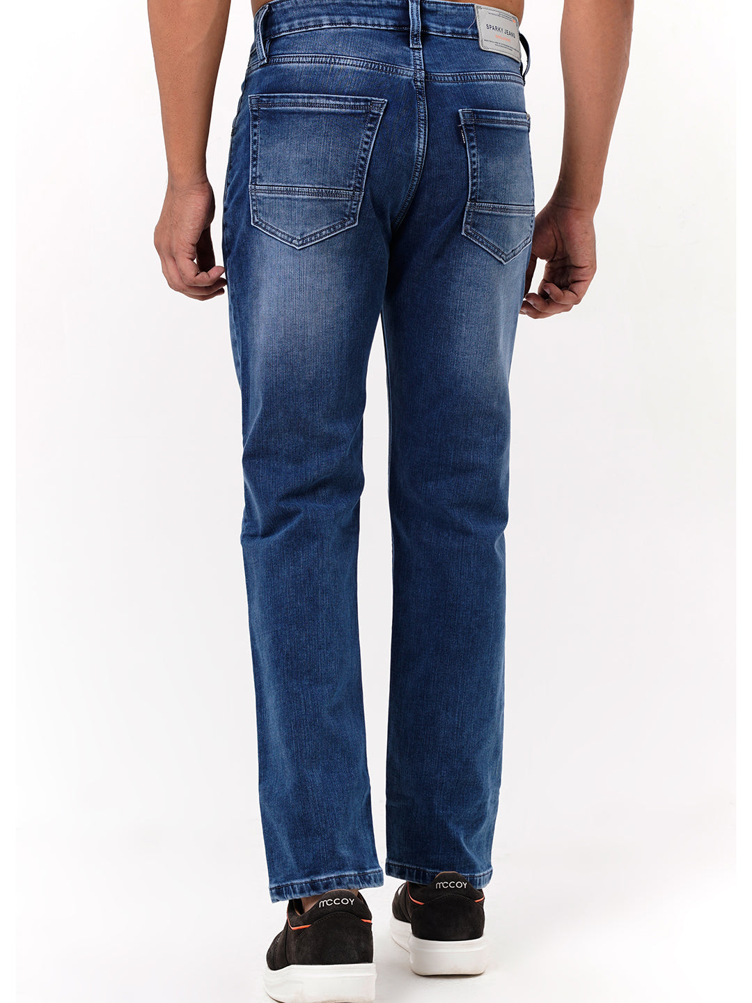 Men Light Blue Straight Fit Denim