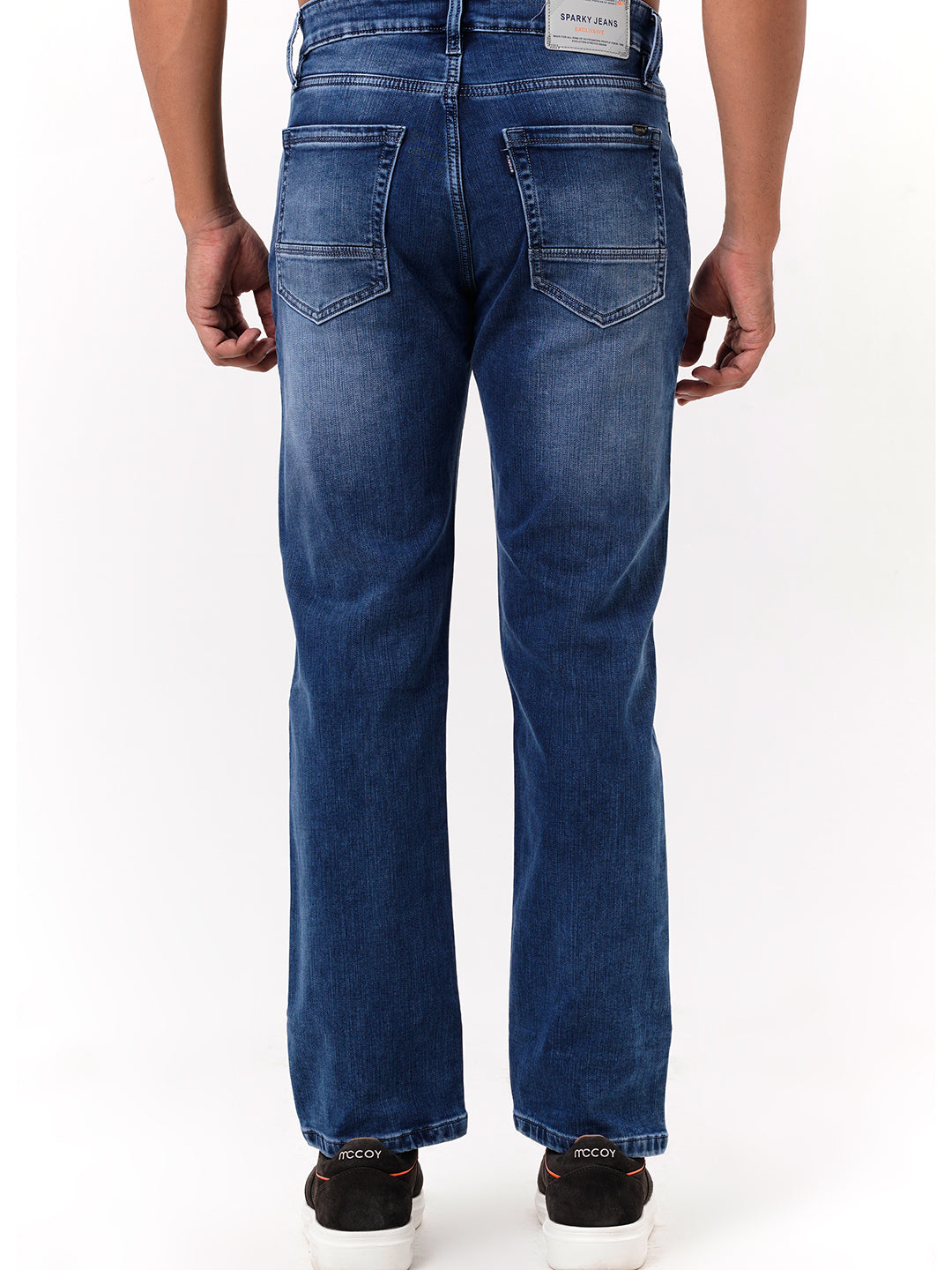 Men Light Blue Straight Fit Denim