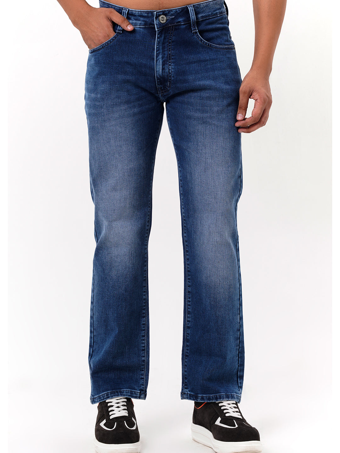 Men Light Blue Straight Fit Denim – Sparkyjeans - Main Image