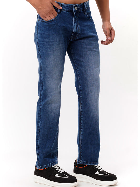 Men Light Blue Straight Fit Denim