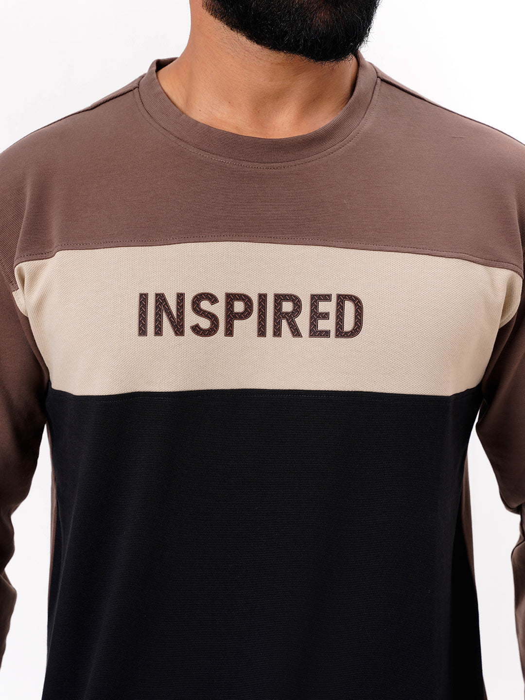 Men's Brown Solid  Full Sleeves Sweatshirt
