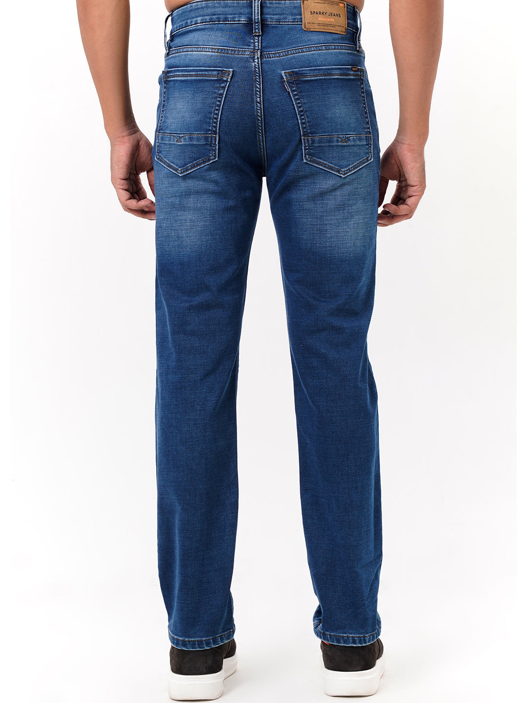 Men Light Blue Straight Fit Denim