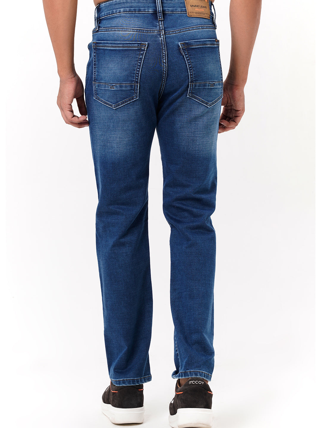 Men Light Blue Straight Fit Denim