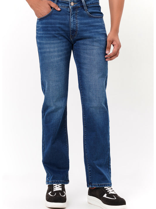 Men Light Blue Straight Fit Denim