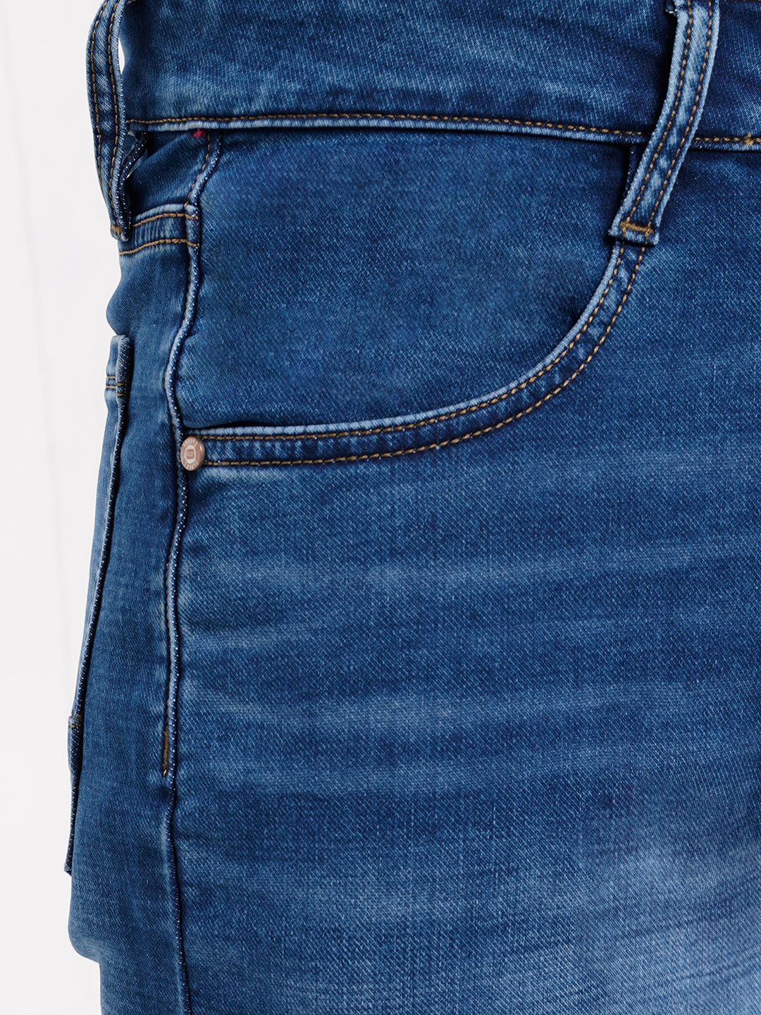 Men Light Blue Straight Fit Denim