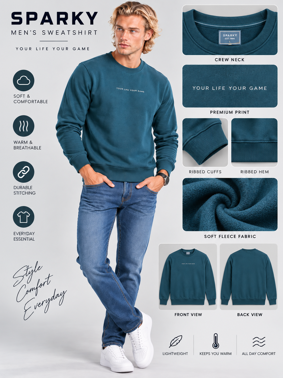 Men’s Premium Round Neck Sweatshirt