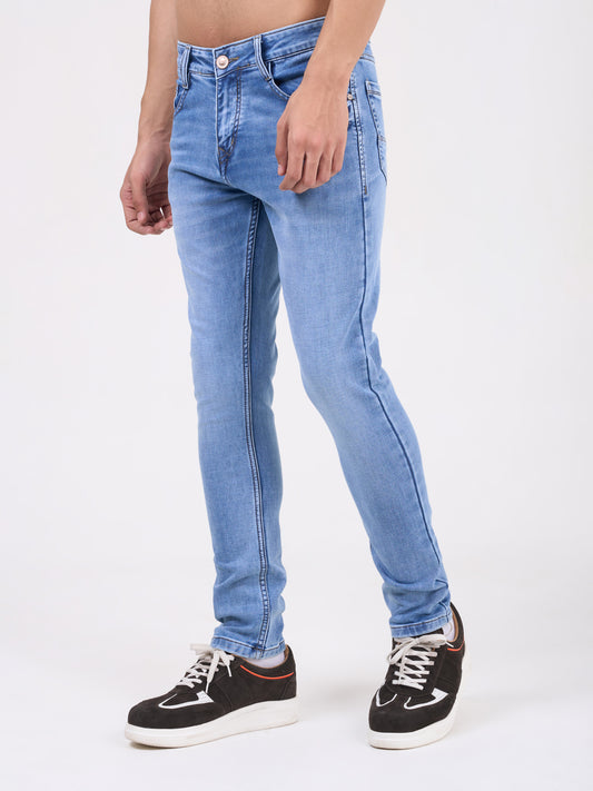 Men Light Blue Narrow Fit Denim