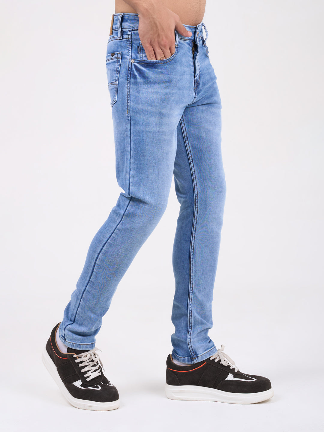 Men Light Blue Narrow Fit Denim