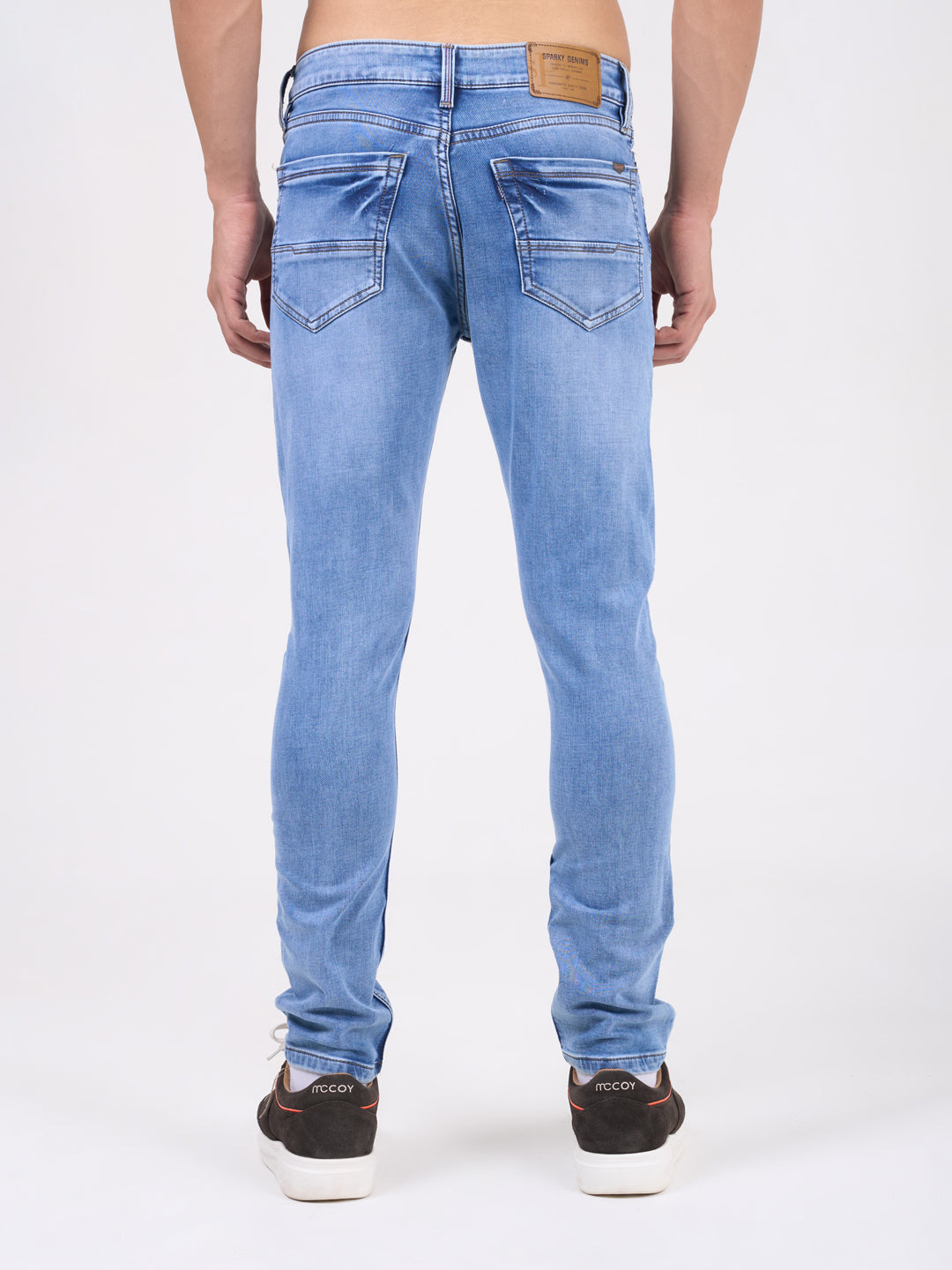 Men Light Blue Narrow Fit Denim