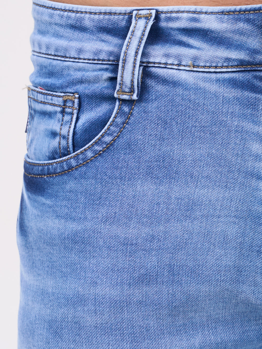 Men Light Blue Narrow Fit Denim