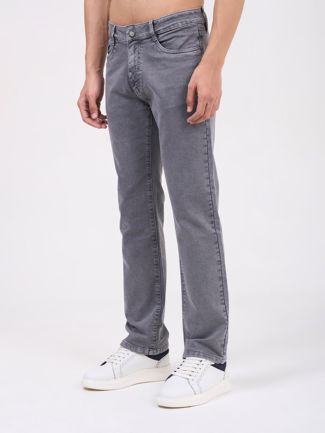 Men Grey Narrow Fit Denim