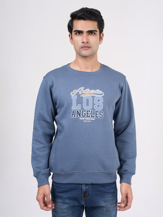 Men's Royal blue Solid Full Sleeves Sweatshirt