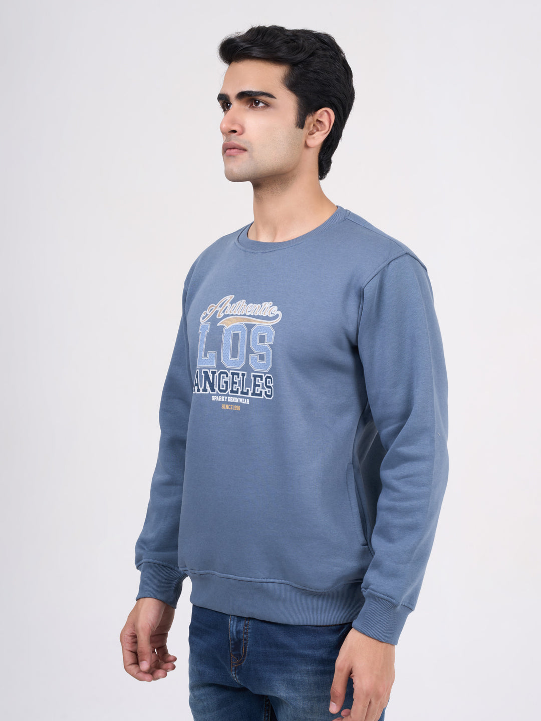 Men's Royal blue Solid Full Sleeves Sweatshirt