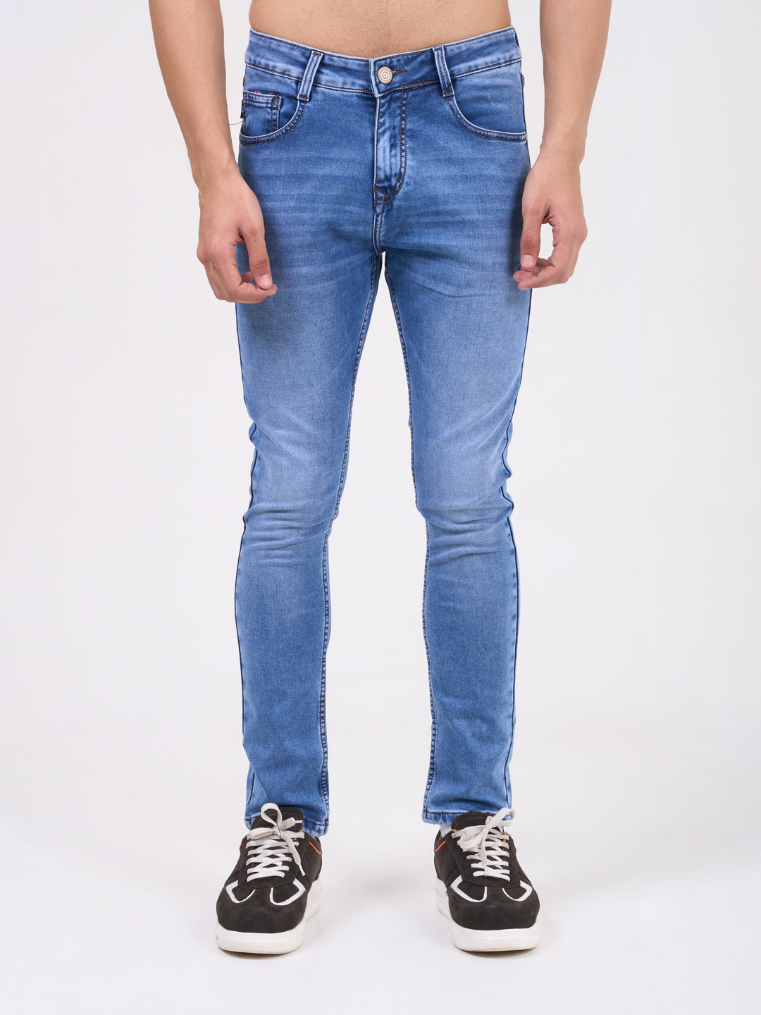 Men Light Blue Narrow Fit Denim