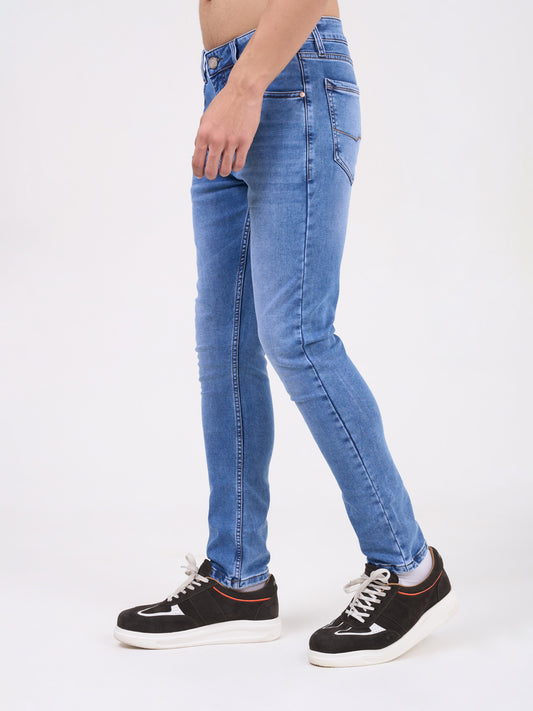 Men Light Blue Narrow Fit Denim