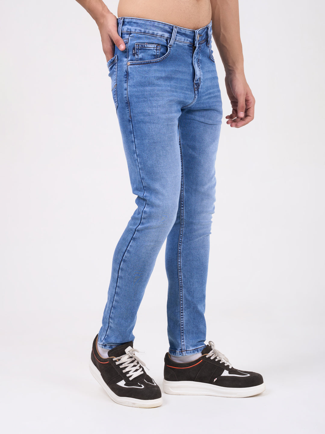 Men Light Blue Narrow Fit Denim