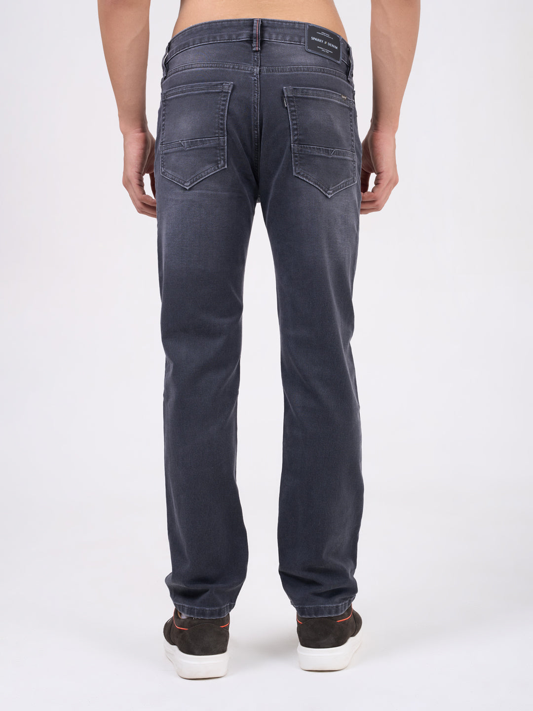 Men Dark Grey Narrow Fit Denim
