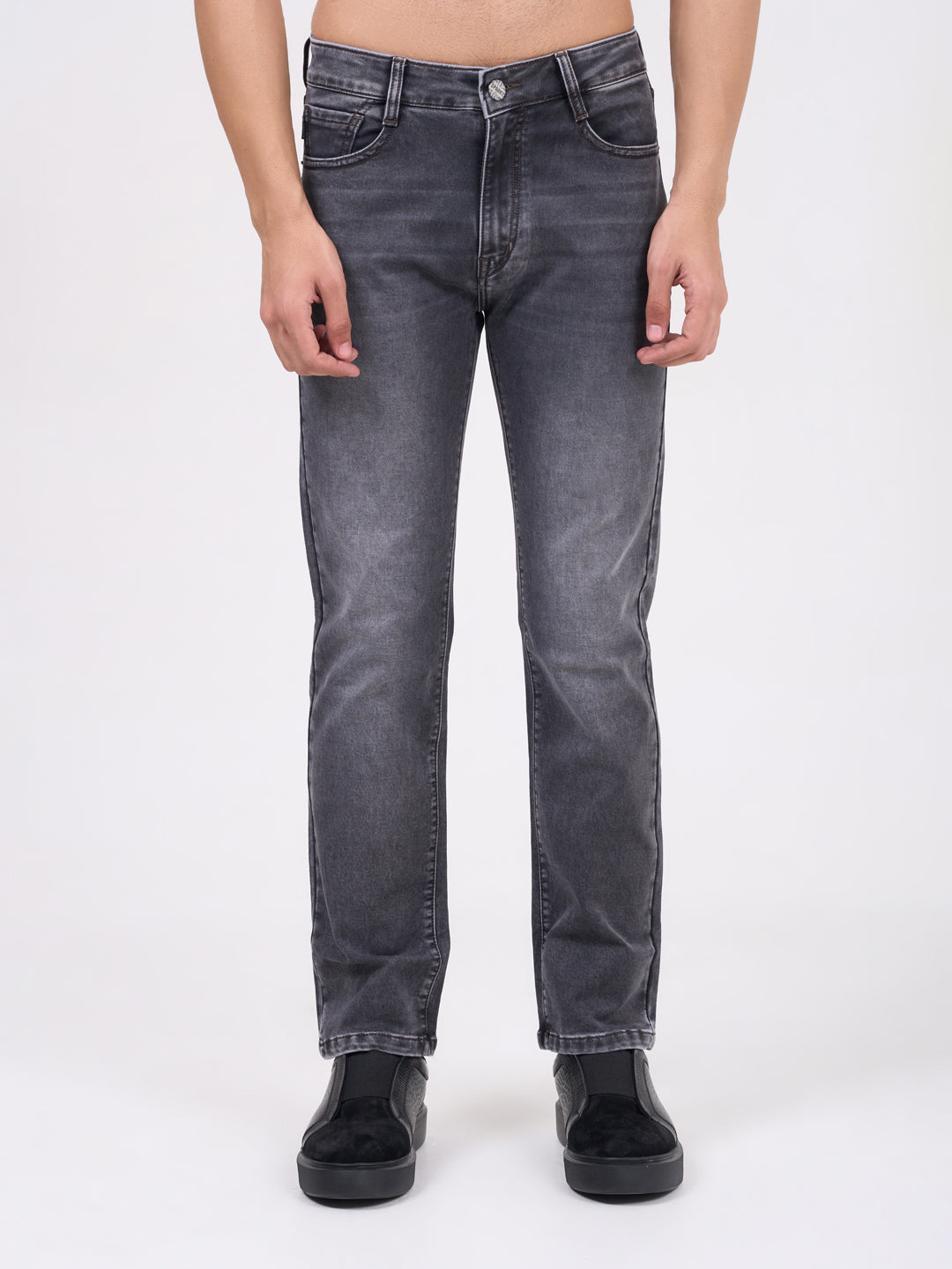 Men Mid Grey Narrow Fit Denim