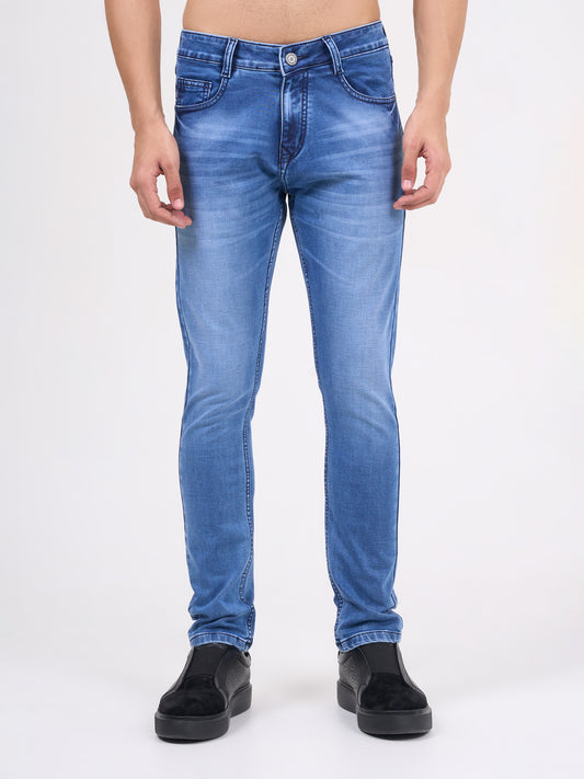 Men Light Blue Narrow Fit Denim