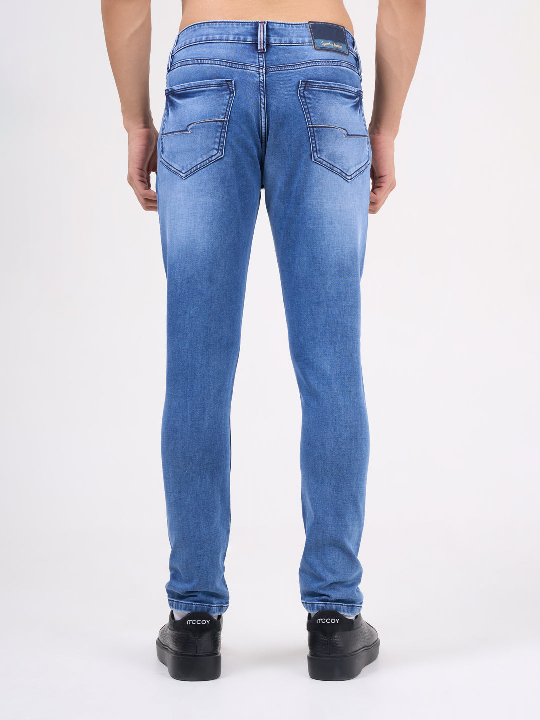 Men Light Blue Narrow Fit Denim