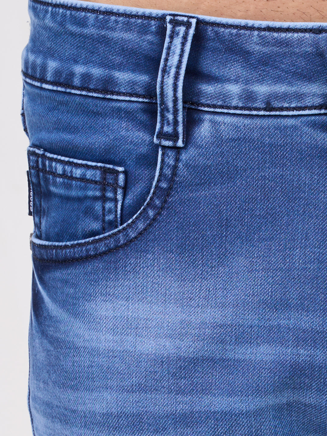 Men Light Blue Narrow Fit Denim