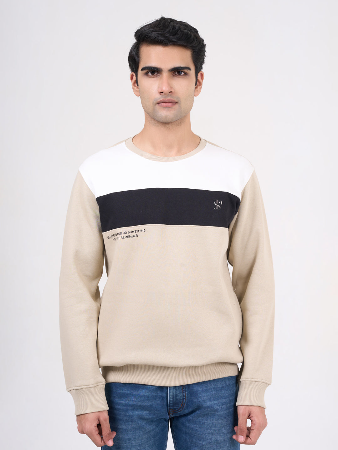 Men's Fawn Solid Full Sleeves Sweatshirt