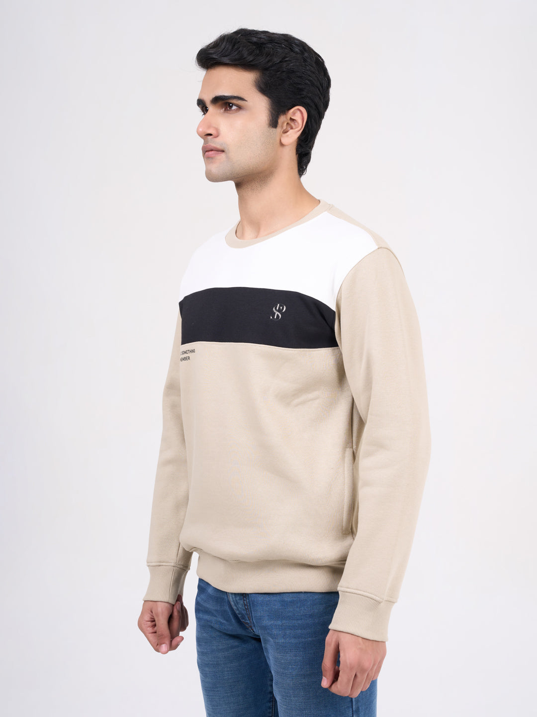 Men's Fawn Solid Full Sleeves Sweatshirt