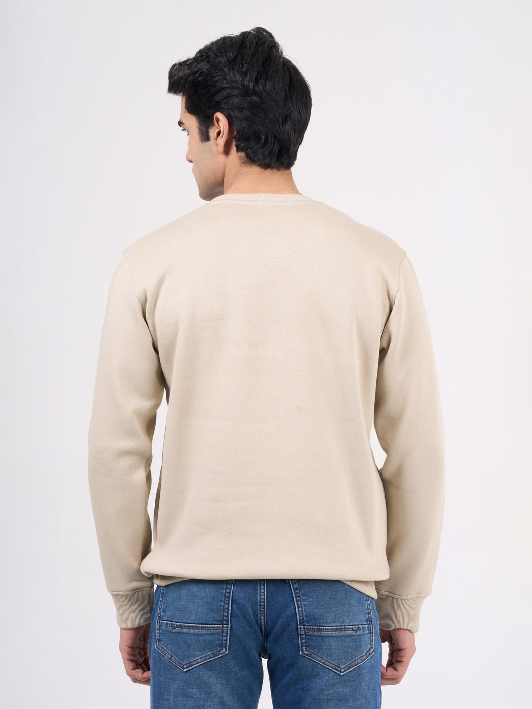 Men's Fawn Solid Full Sleeves Sweatshirt