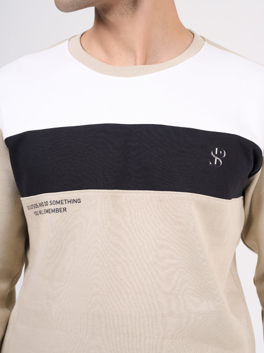 Men's Fawn Solid Full Sleeves Sweatshirt