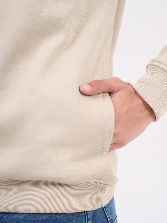 Men's Fawn Solid Full Sleeves Sweatshirt