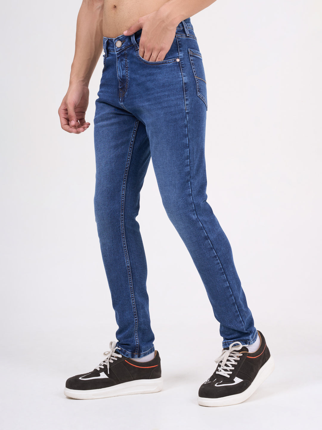 Men Dark Blue Narrow Fit Denim