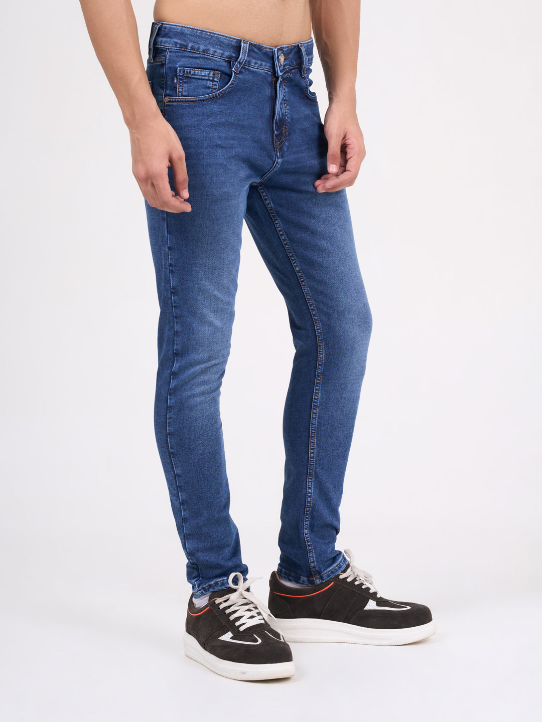 Men Dark Blue Narrow Fit Denim