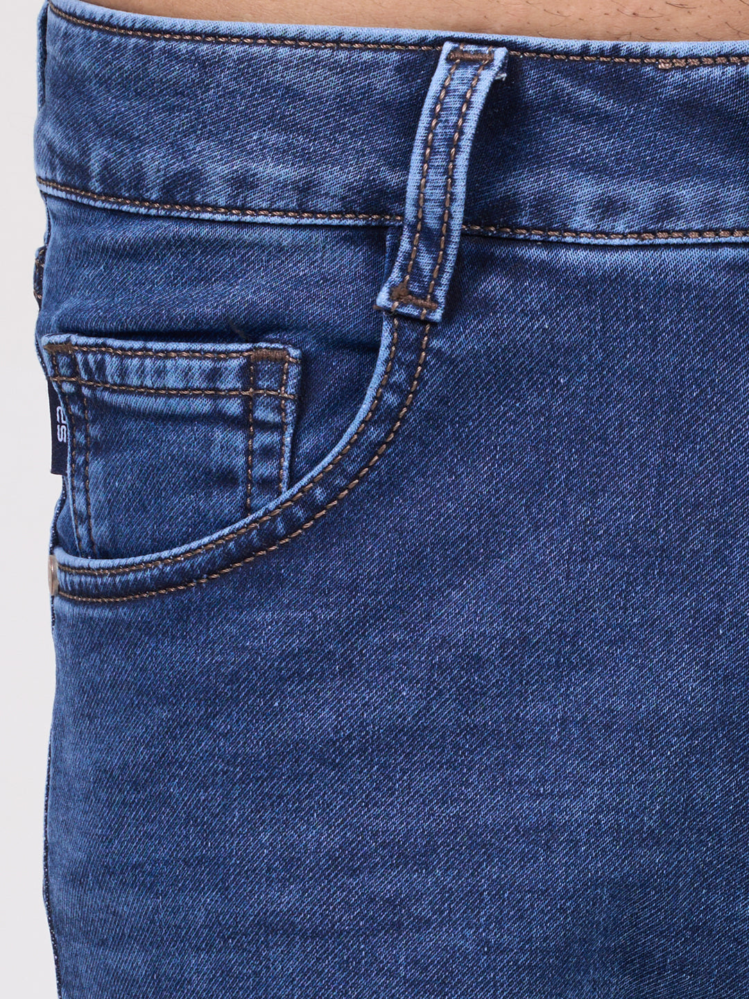 Men Dark Blue Narrow Fit Denim