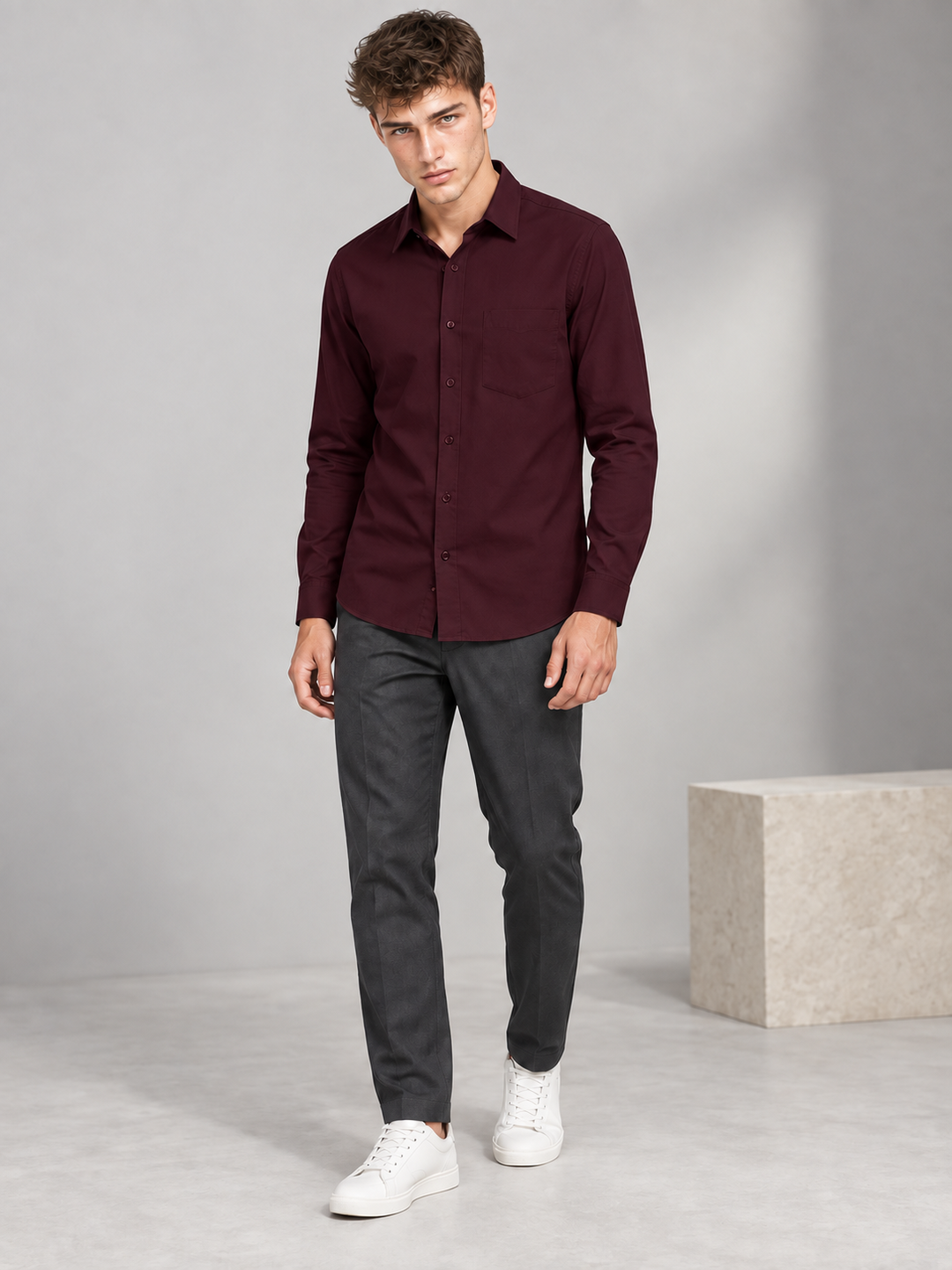 Men's Premium Mehroon Shirt