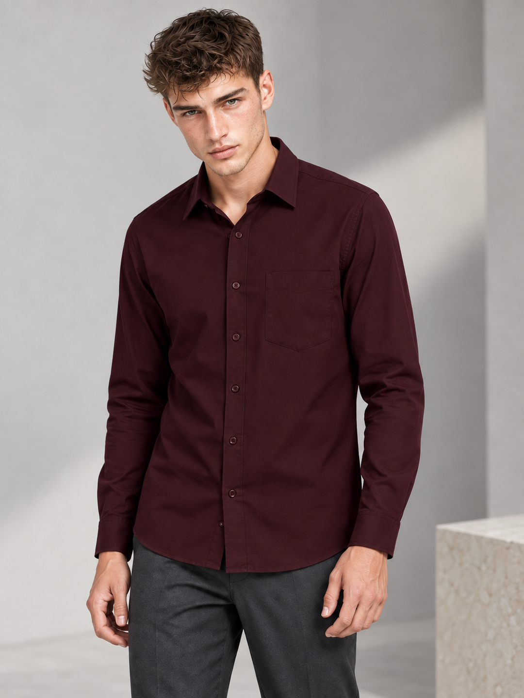 Men's Premium Mehroon Shirt