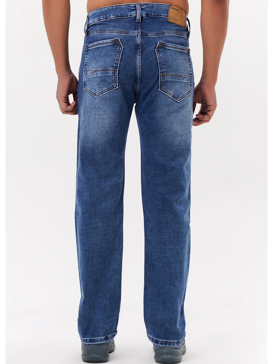 Men Light Blue Straight Fit Denim
