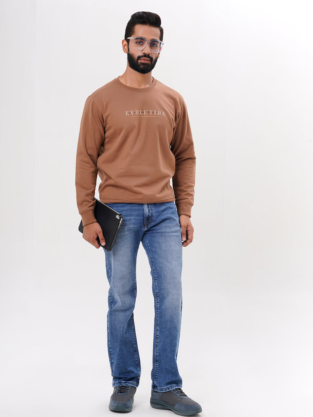Men Light Blue Straight Fit Denim