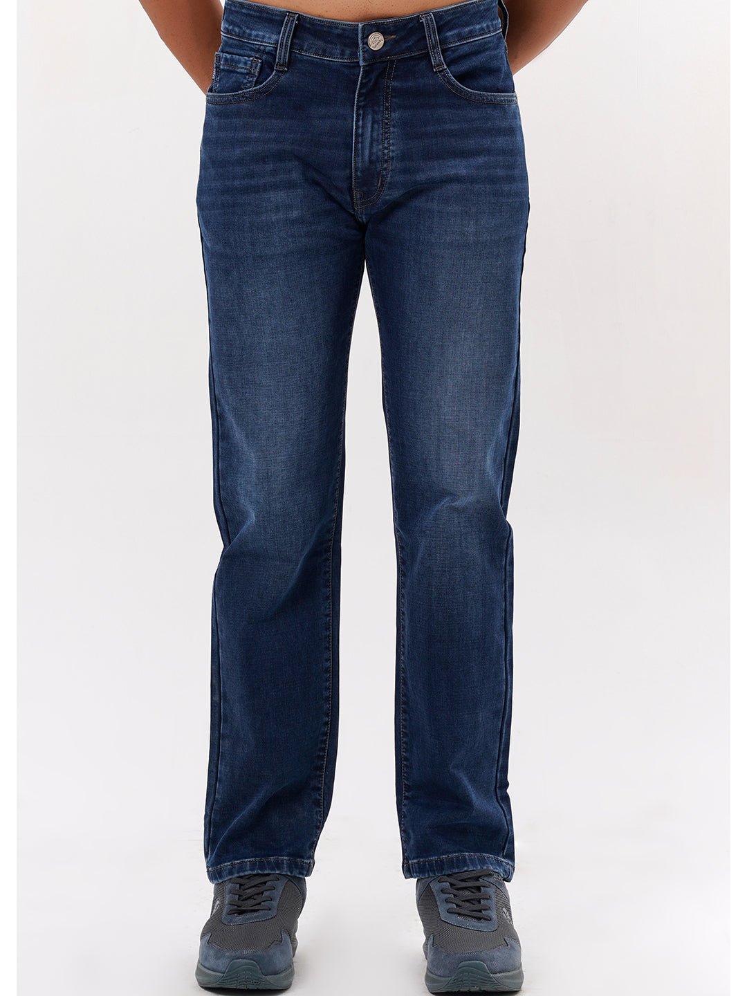 Men Dark Blue Straight Fit Denim